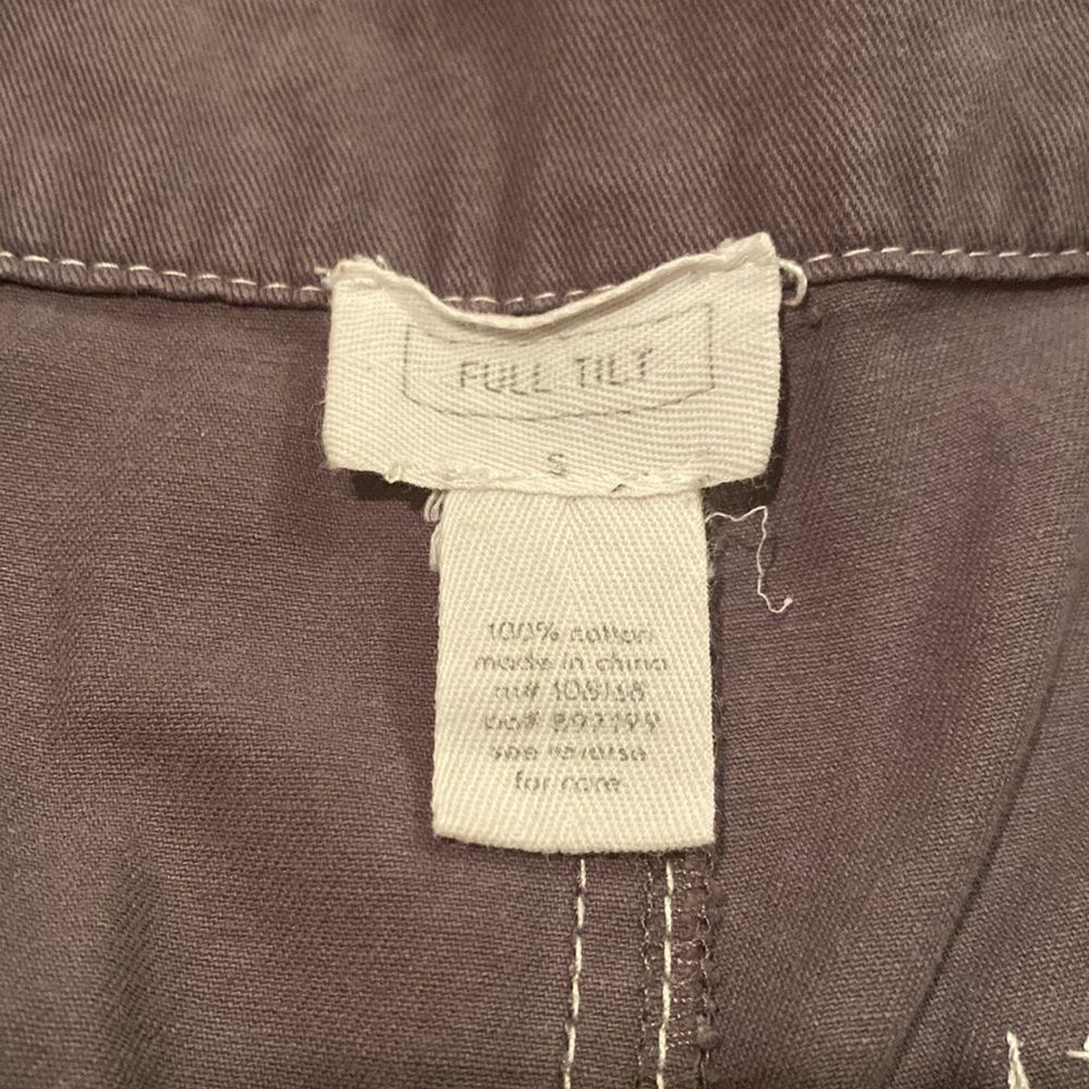 FULL TILT Small Contrast Stitch Gray Cargo Pants Straight Leg Pockets - Picture 9 of 9